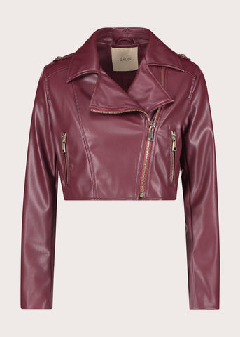Giacca biker da donna con revers e zip