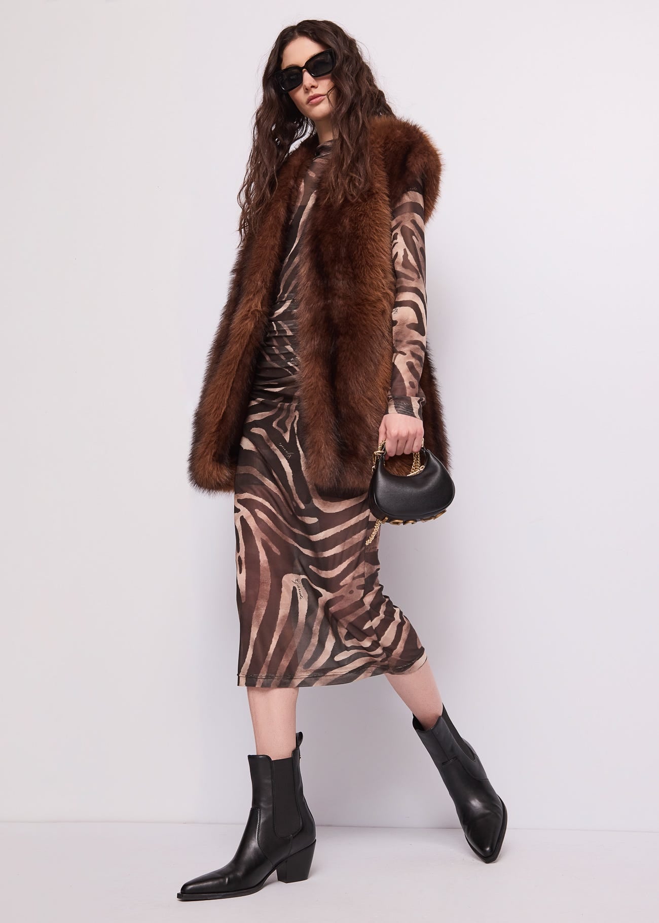 Gilet lungo da donna con cintura