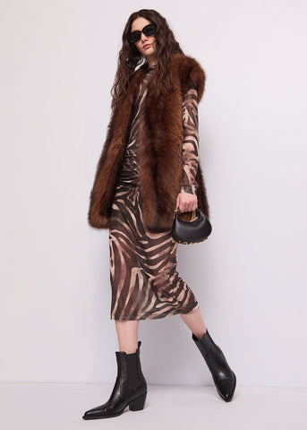 Gilet lungo da donna con cintura