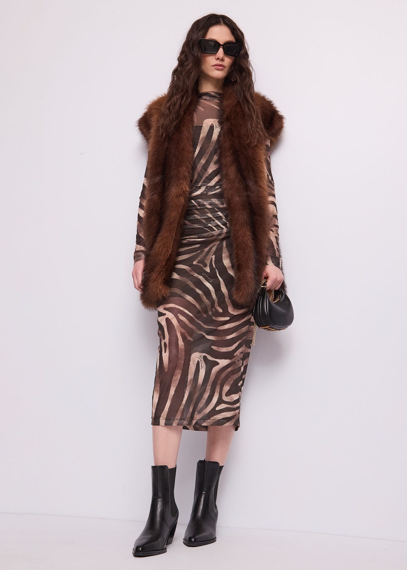 Gilet lungo da donna con cintura