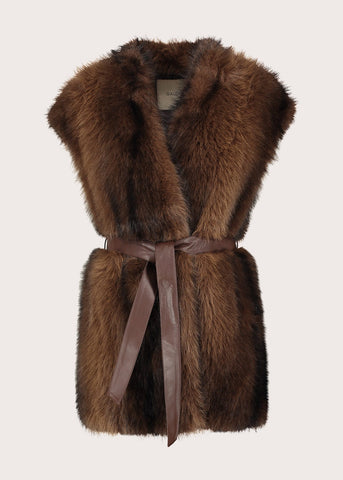 Gilet lungo da donna con cintura