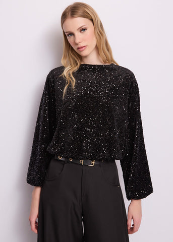 Blusa da donna in velluto