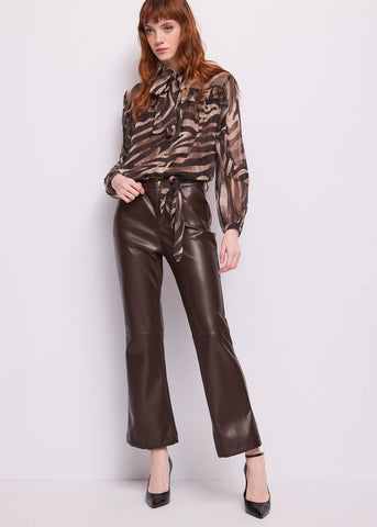 Blusa da donna con stampa animalier