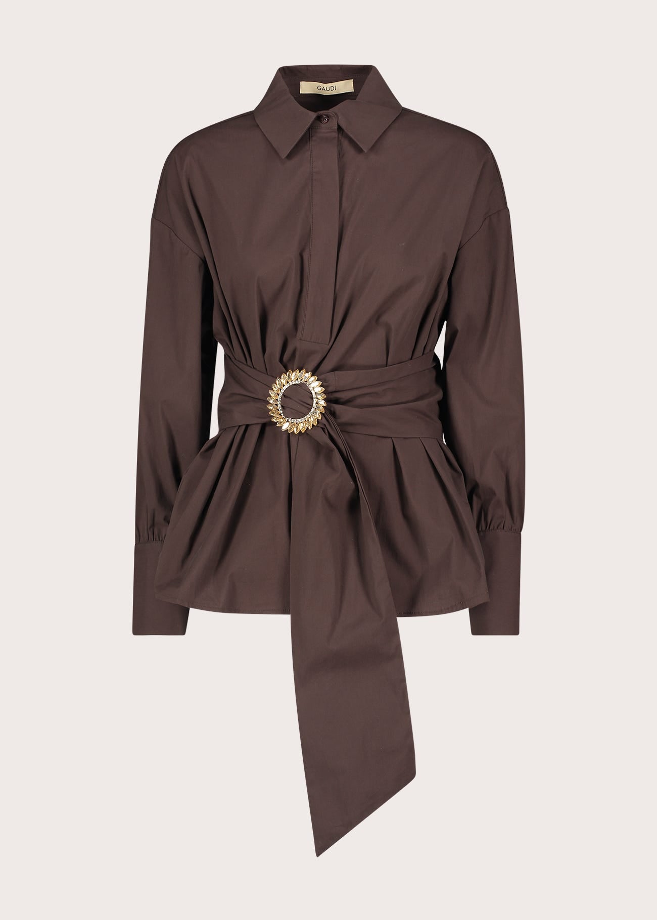 Camicia da donna in popeline con fibbia