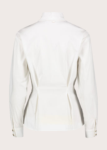 Camicia da donna in popeline con bottoni gioiello