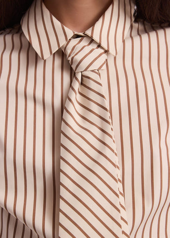 Camicia da donna in popeline con cravatta