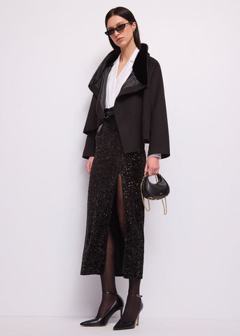 Body da donna con revers e strass