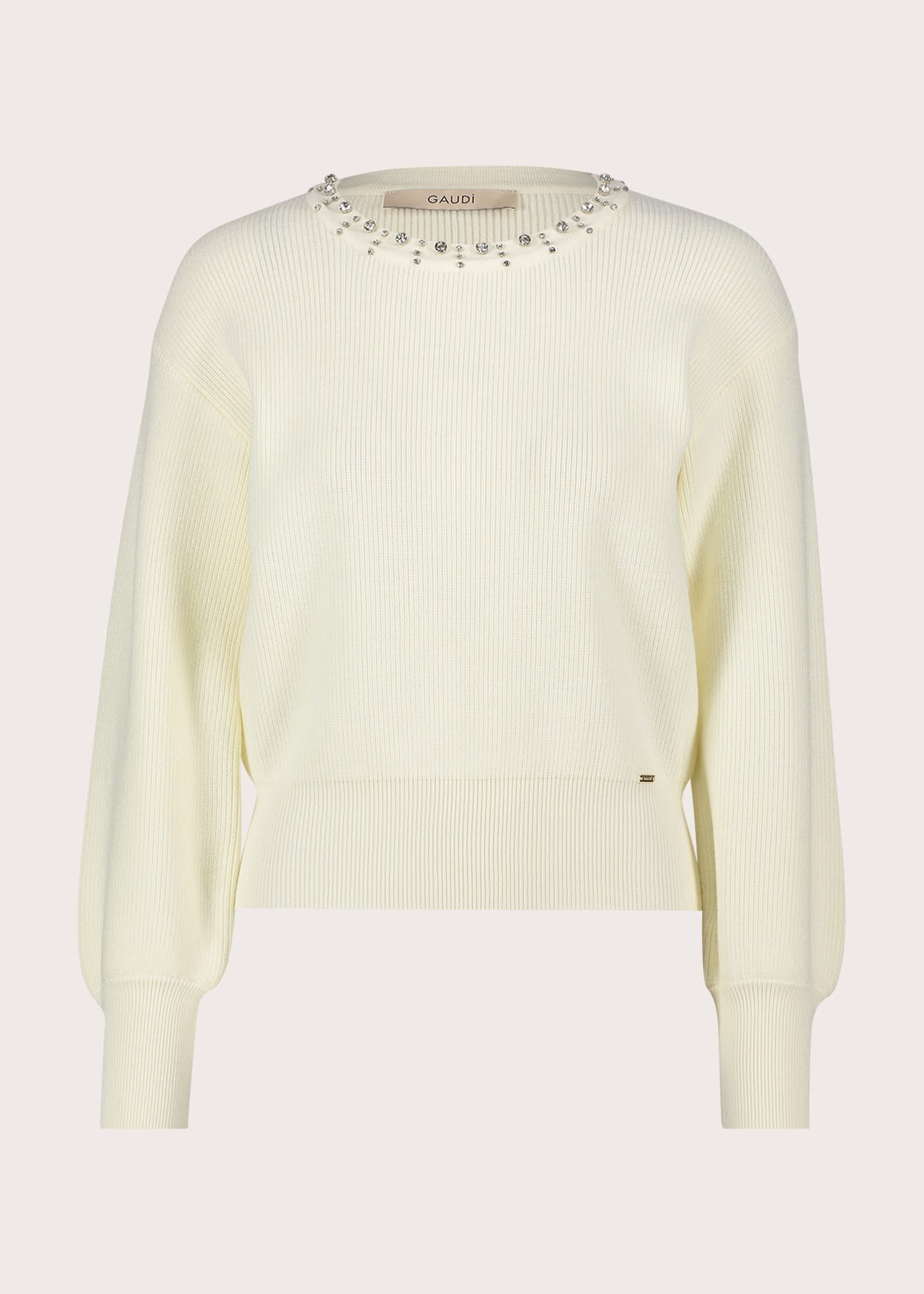 Maglia girocollo da donna con strass