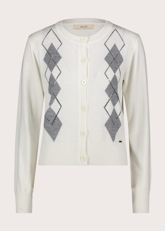 Cardigan da donna in filato jacquard