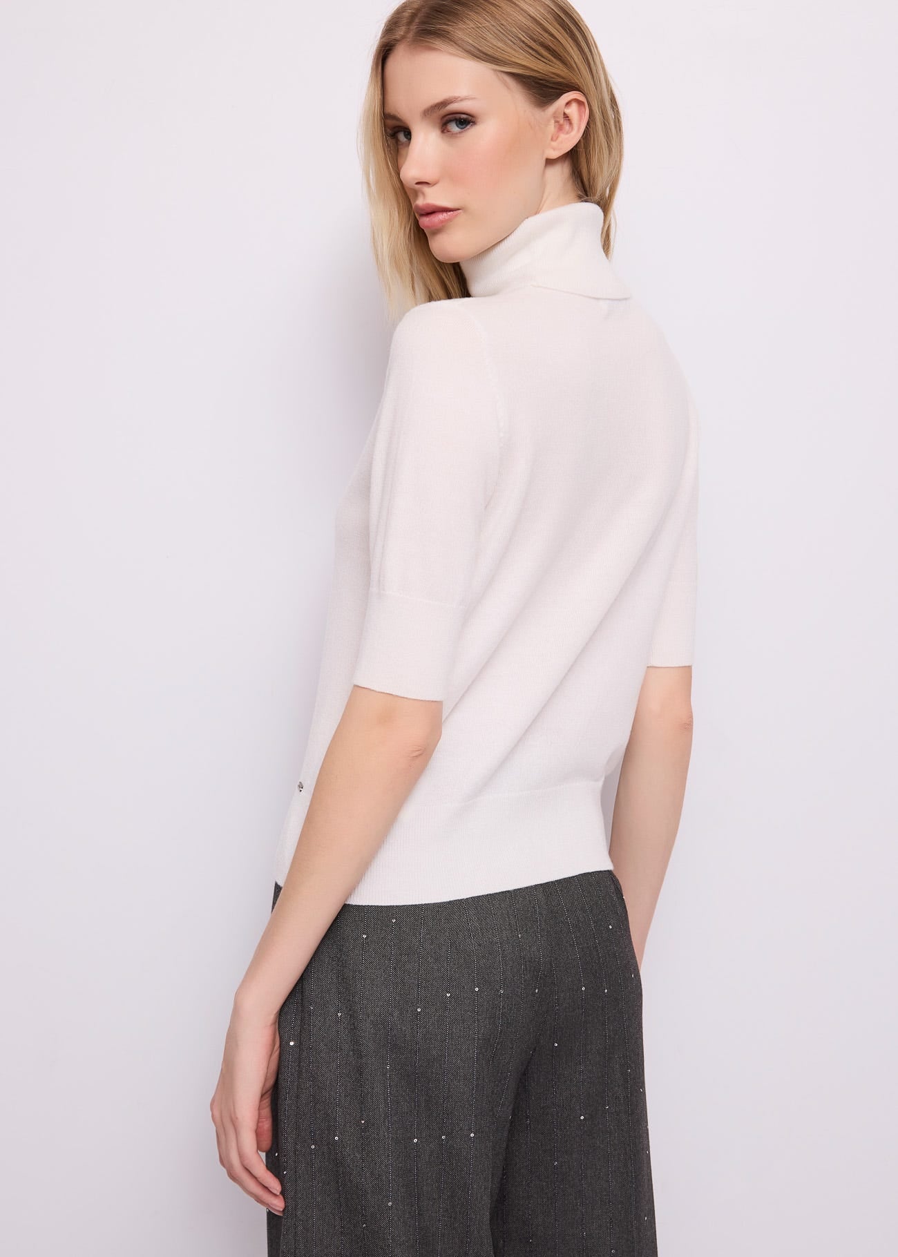 T-shirt da donna in filato jacquard