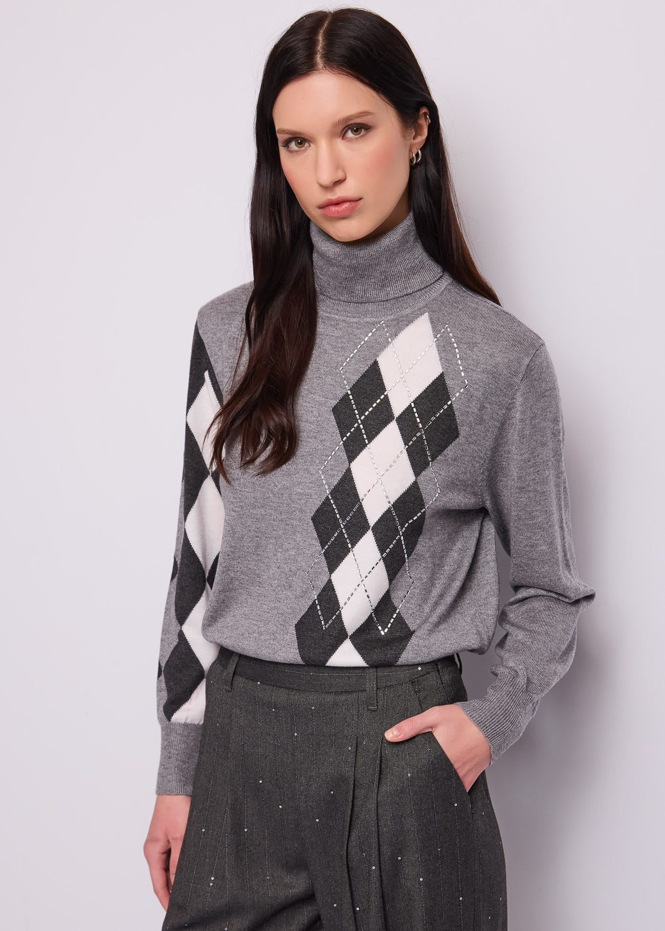 Maglia da donna in filato jacquard