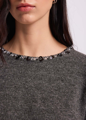 Maglia da donna con strass e paillettes