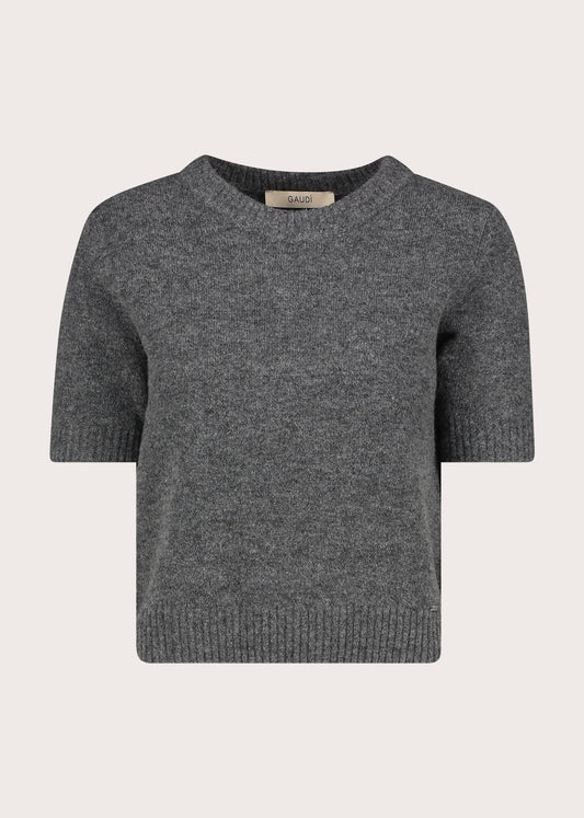T-shirt girocollo da donna in filato
