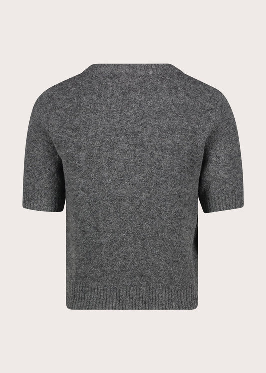 T-shirt girocollo da donna in filato