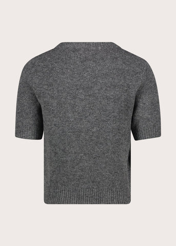 T-shirt girocollo da donna in filato