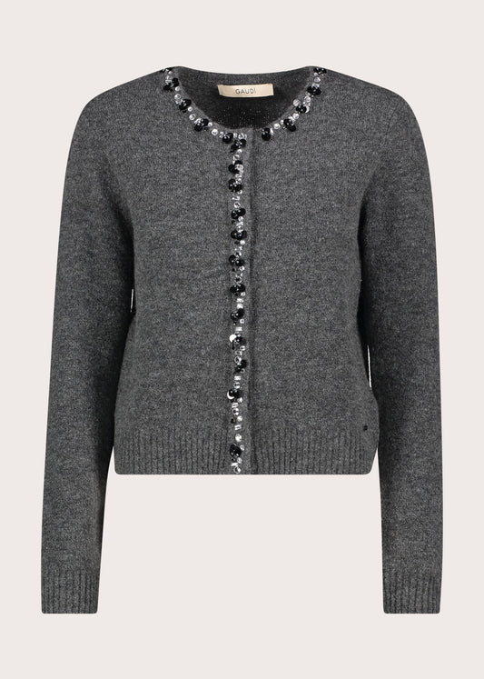 Cardigan da donna con strass e paillettes