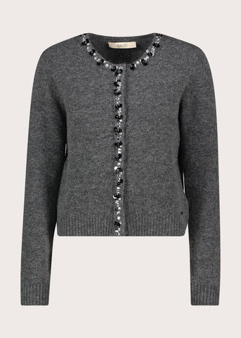 Cardigan da donna con strass e paillettes