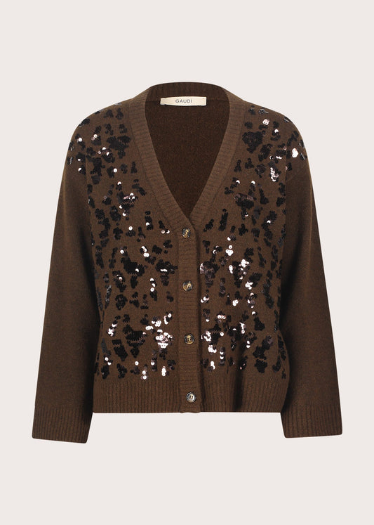 Cardigan da donna con scollo a V e bottoni