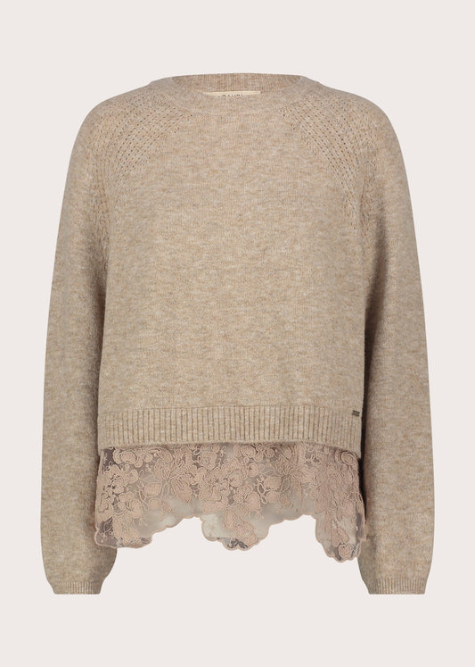 Maglia girocollo da donna in filato