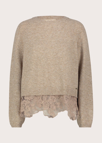 Maglia girocollo da donna in filato