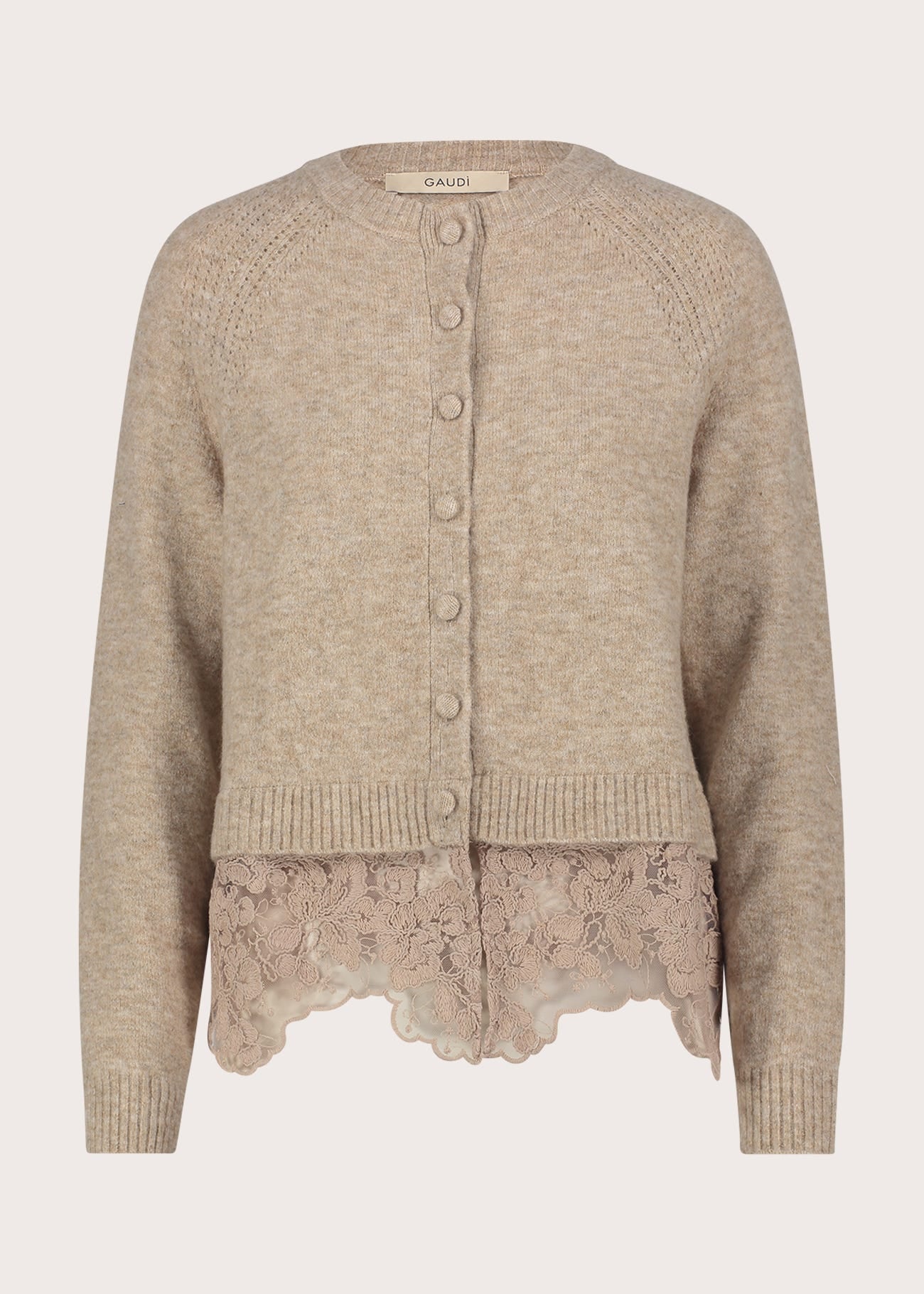 Cardigan girocollo da donna in filato