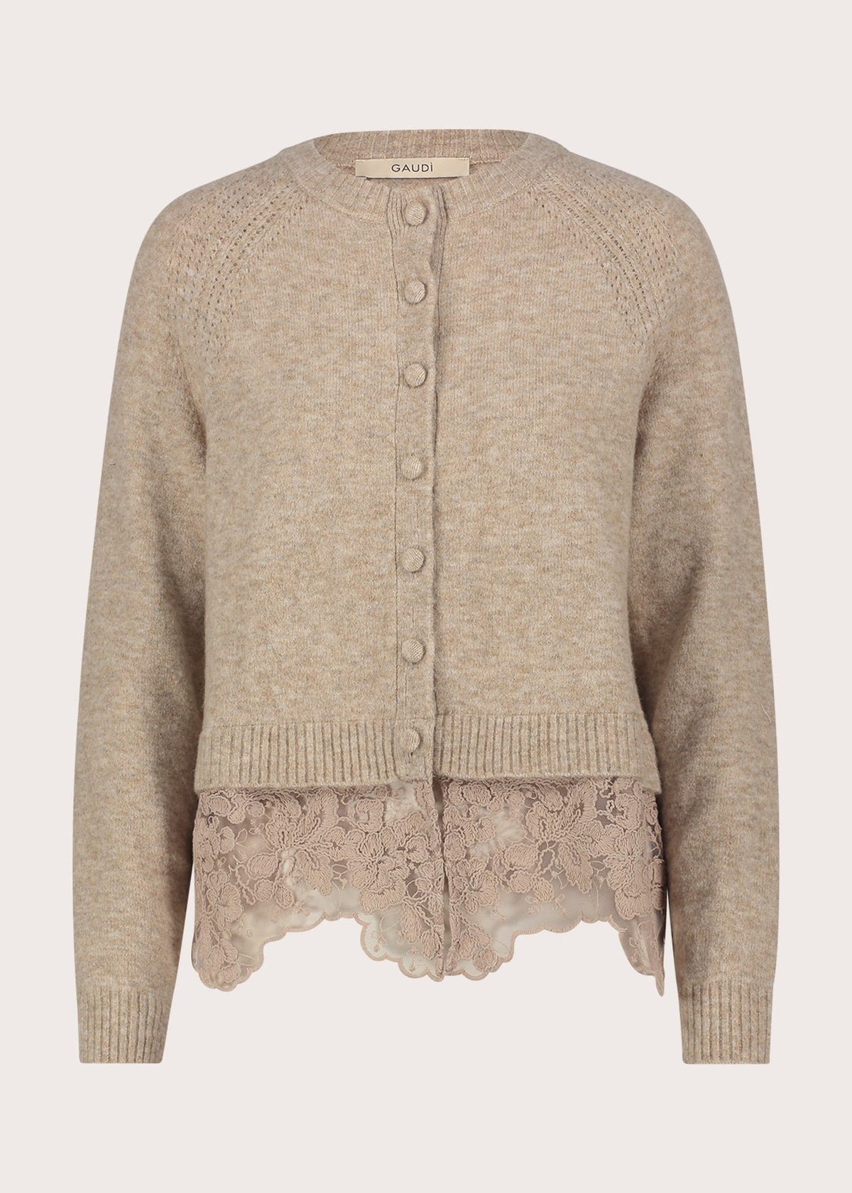 Cardigan girocollo da donna in filato