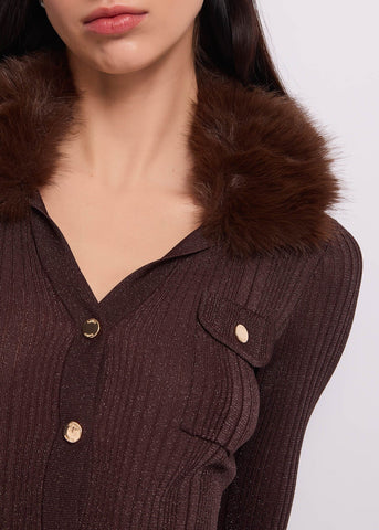 Cardigan da donna con taschini e bottoni