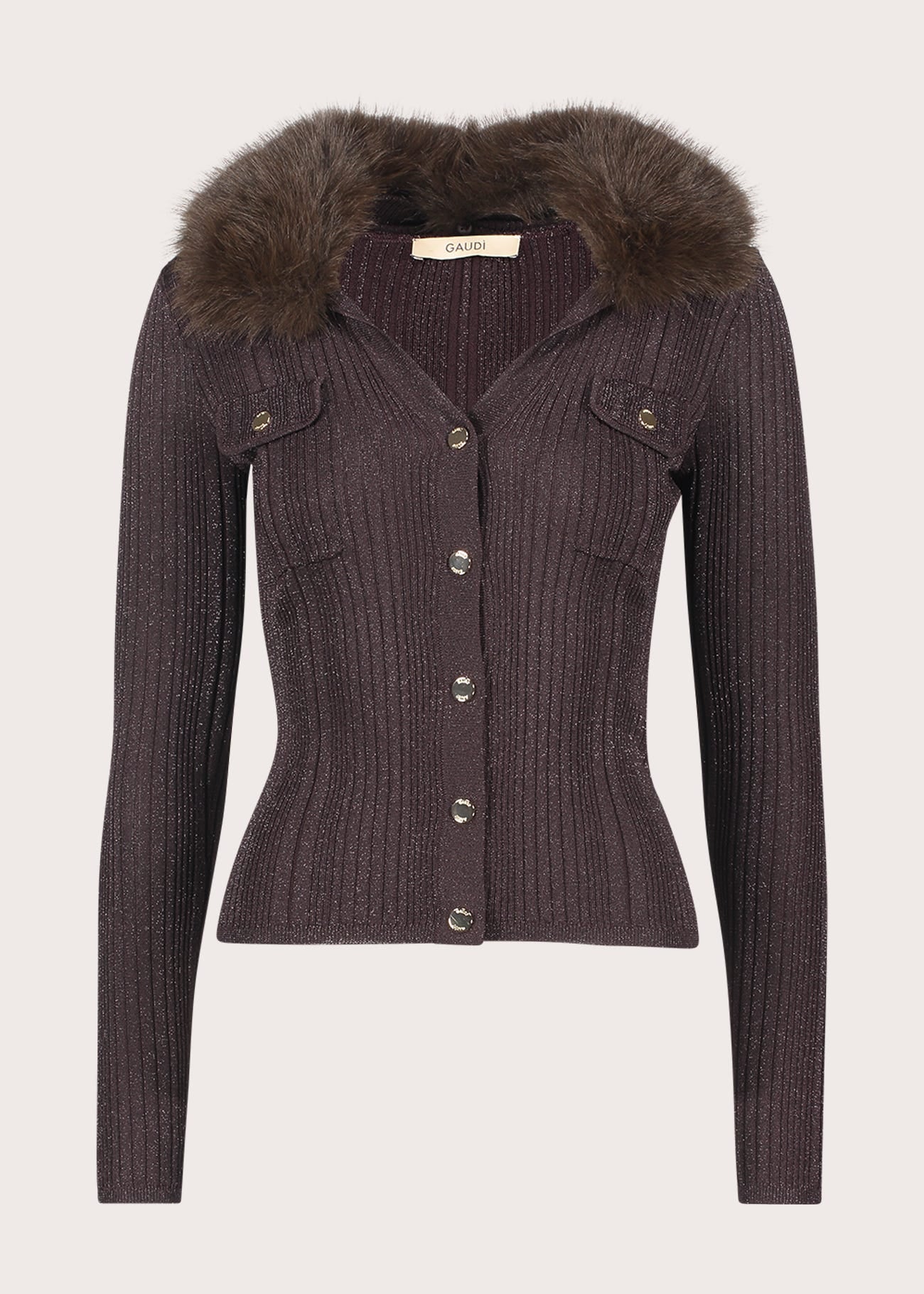 Cardigan da donna con taschini e bottoni