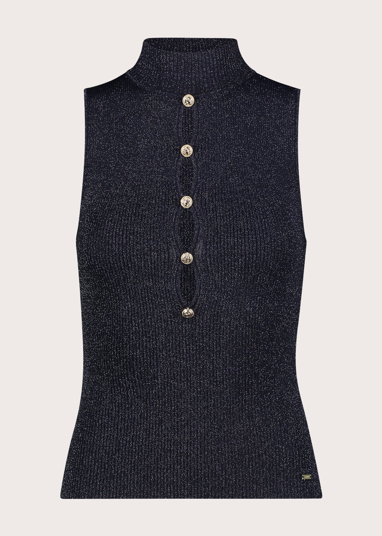 Top da donna in viscosa con collo alto