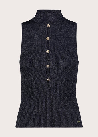 Top da donna in viscosa con collo alto
