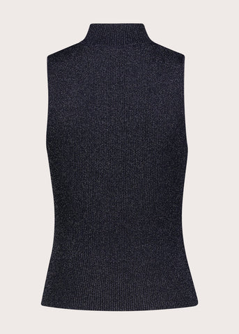 Top da donna in viscosa con collo alto