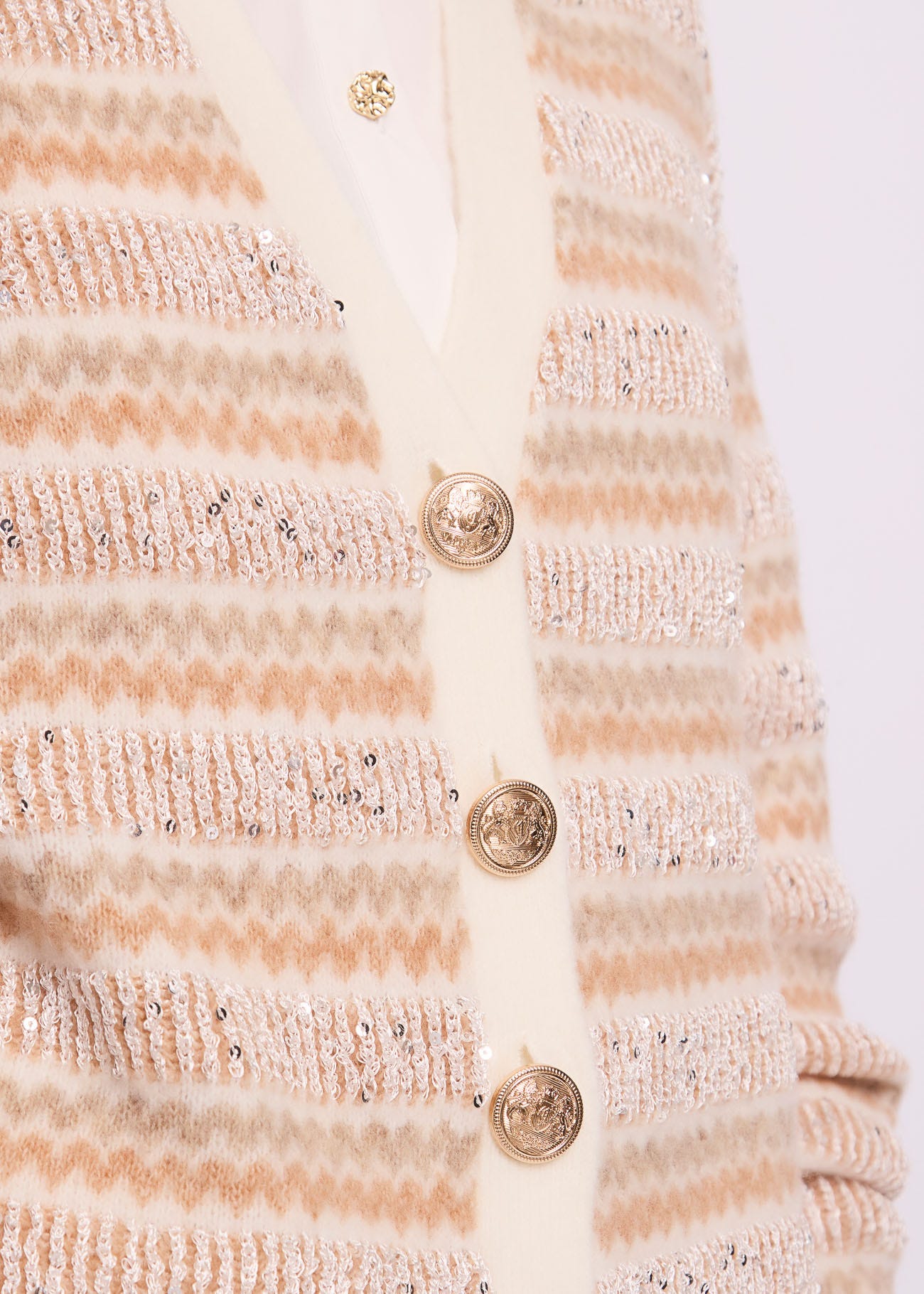 Cardigan a righe da donna con paillettes