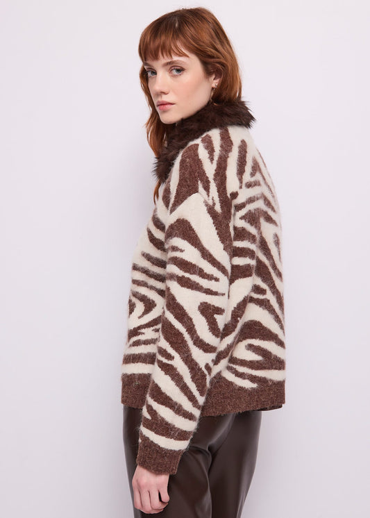 Cardigan da donna in maglia jacquard