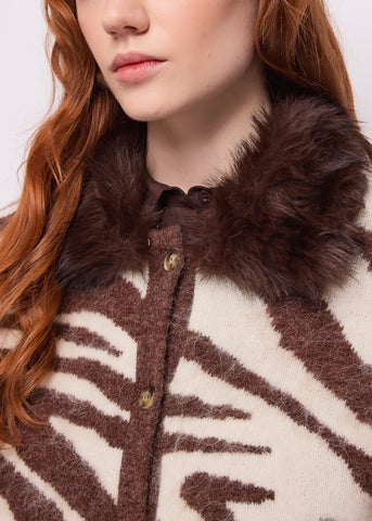 Cardigan da donna in maglia jacquard