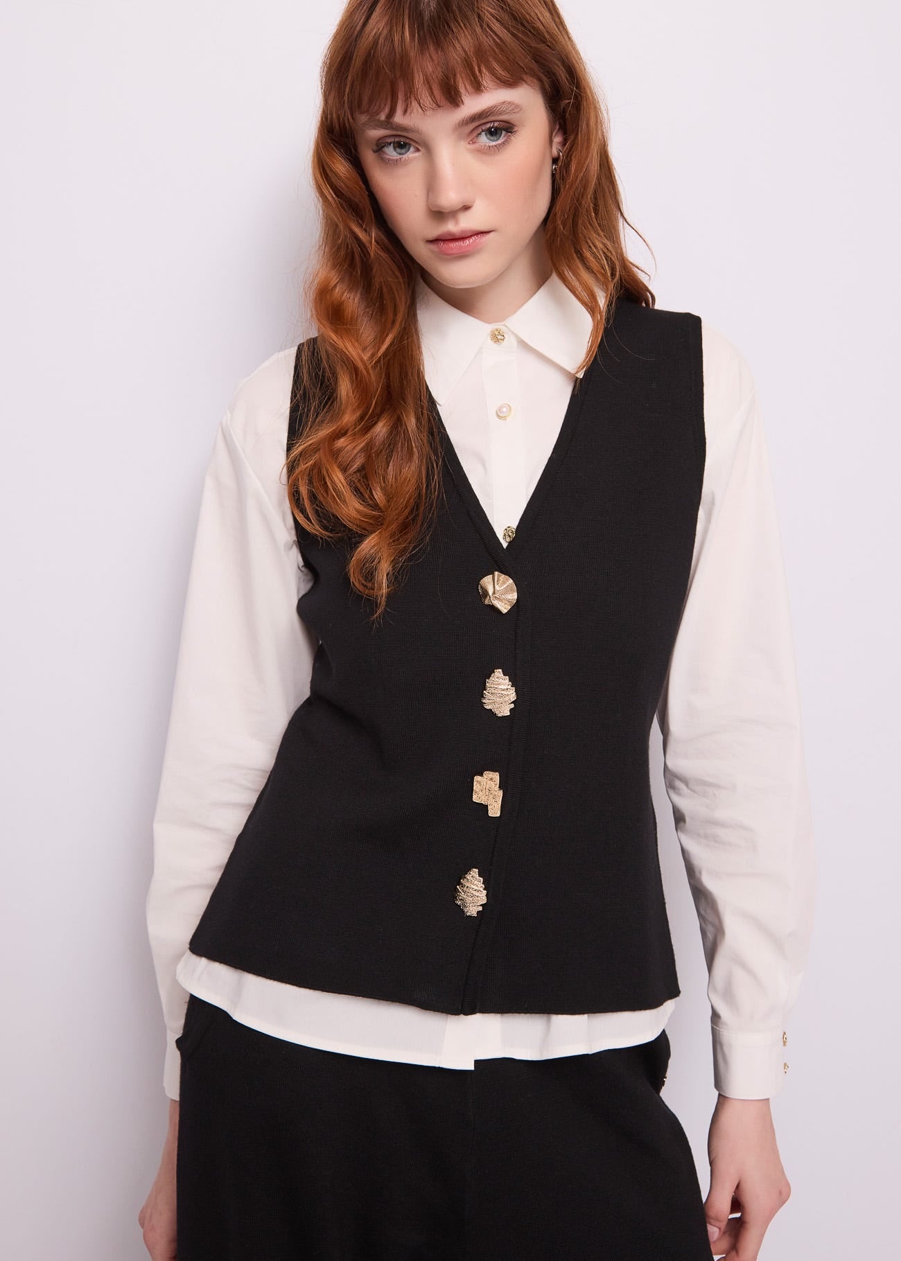 Gilet da donna con bottoni gioiello