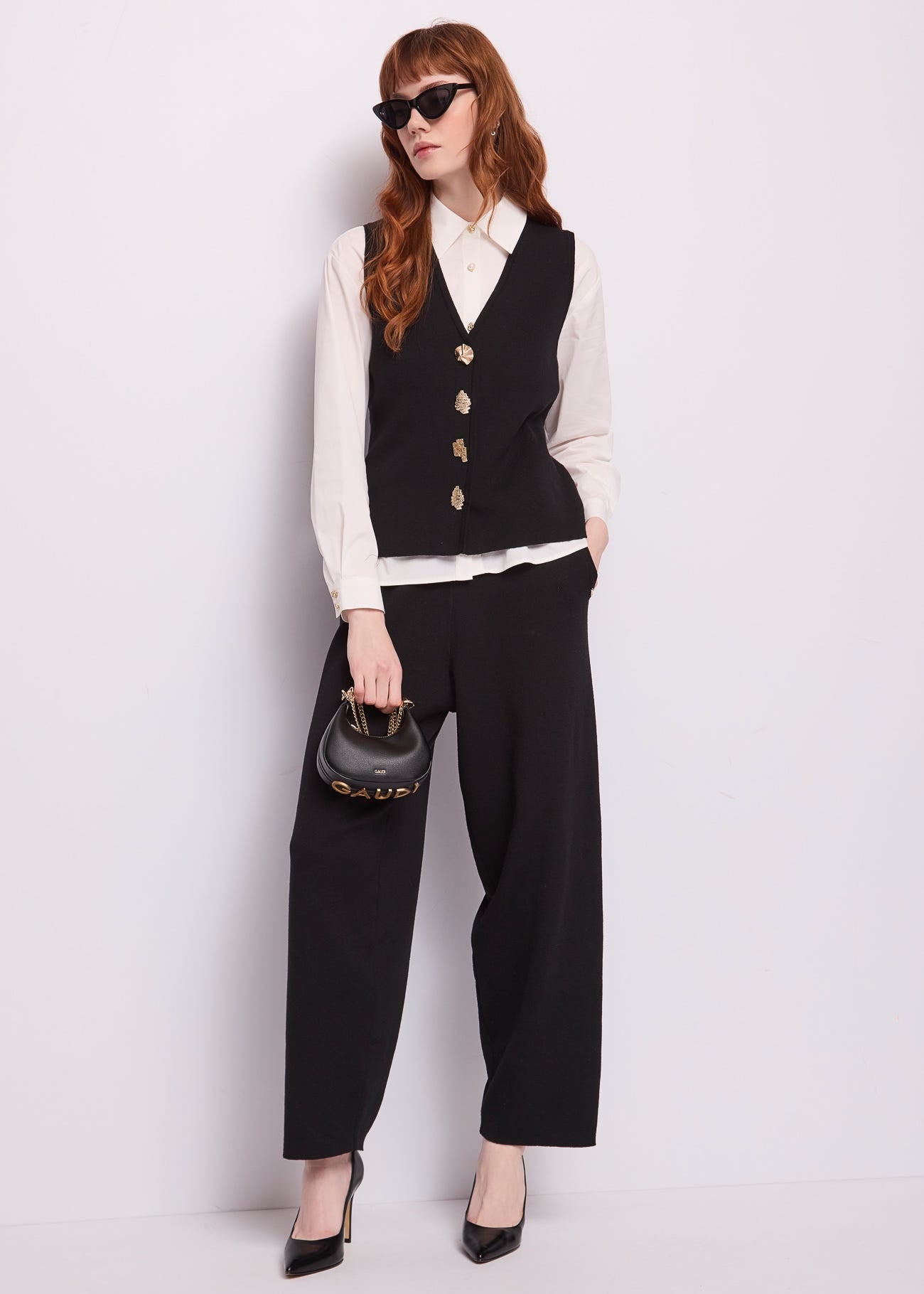 Gilet da donna con bottoni gioiello