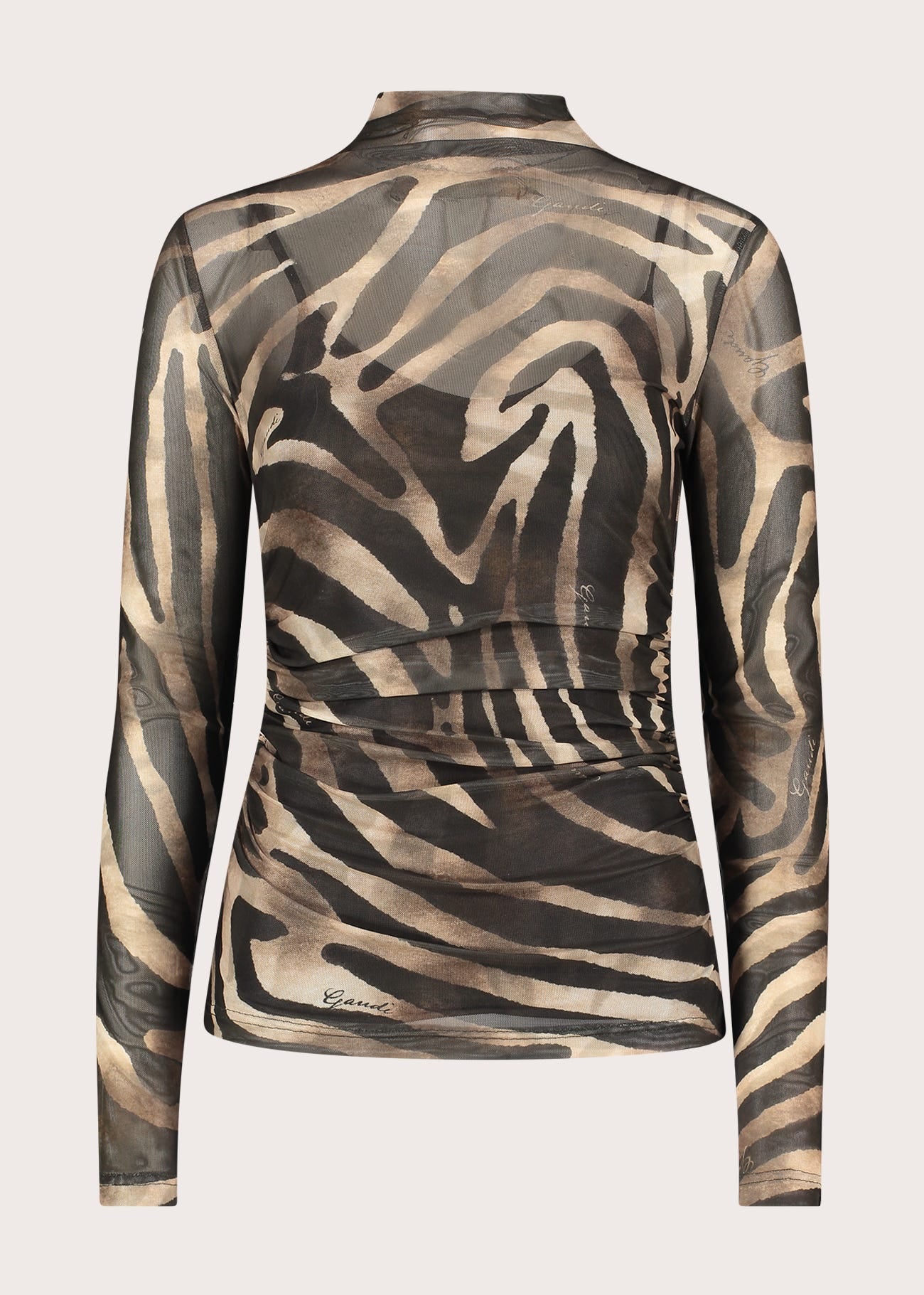 T-shirt animalier da donna con collo alto