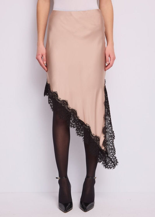 Gonna asimmetrica con pizzo - fronte