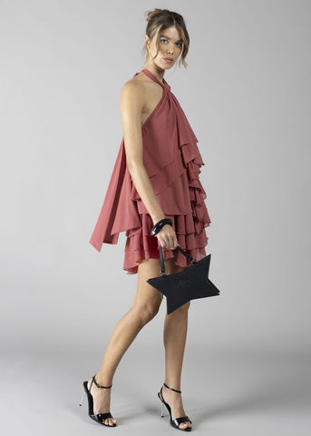 Abito corto con balze donna - art. 611DD15030 - Denny Rose Primavera Estate 2026