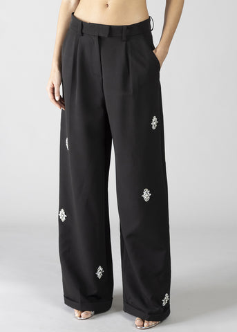 Pantalone lungo con applicazioni donna - art. 611DD25025 - Denny Rose Primavera Estate 2026