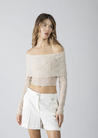 T-shirt in pizzo donna - art. 611DD64007 - Denny Rose Primavera Estate 2026