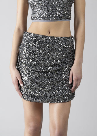 Minigonna elasticizzata in paillettes donna - art. 611DD74002 - Denny Rose Primavera Estate 2026