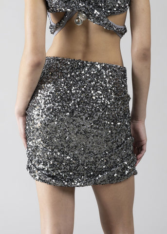 Minigonna elasticizzata in paillettes donna - art. 611DD74002 - Denny Rose Primavera Estate 2026