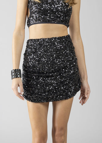 Minigonna elasticizzata in paillettes donna - art. 611DD74002 - Denny Rose Primavera Estate 2026