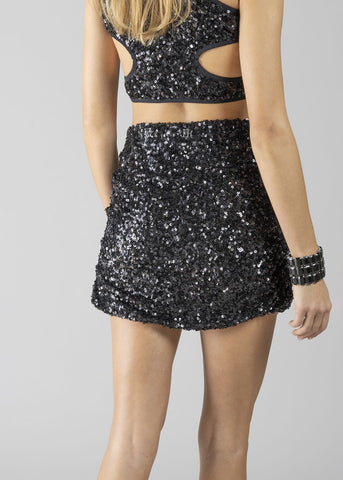Minigonna elasticizzata in paillettes donna - art. 611DD74002 - Denny Rose Primavera Estate 2026