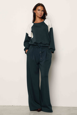 Felpa MUSSAIN manica lunga con Coulisse Fondo più Ricamo Logo Bicolore art. RDA2501091021 Donna Relish Autunno Inverno 2025/2026