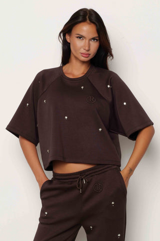 Felpa TROPICOL mezza manica con Ricamo Logo più Applicazioni art. RDA2501091023 Donna Relish Autunno Inverno 2025/2026