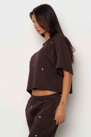 Felpa TROPICOL mezza manica con Ricamo Logo più Applicazioni art. RDA2501091023 Donna Relish Autunno Inverno 2025/2026