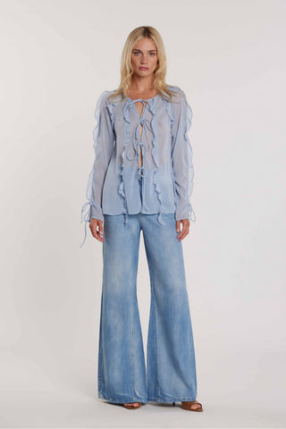 Pantalone DAKOTA_21 vita alta cinque tasche wild fit denim blu art. RDP2607642014 Donna Relish Primavera Estate 2026