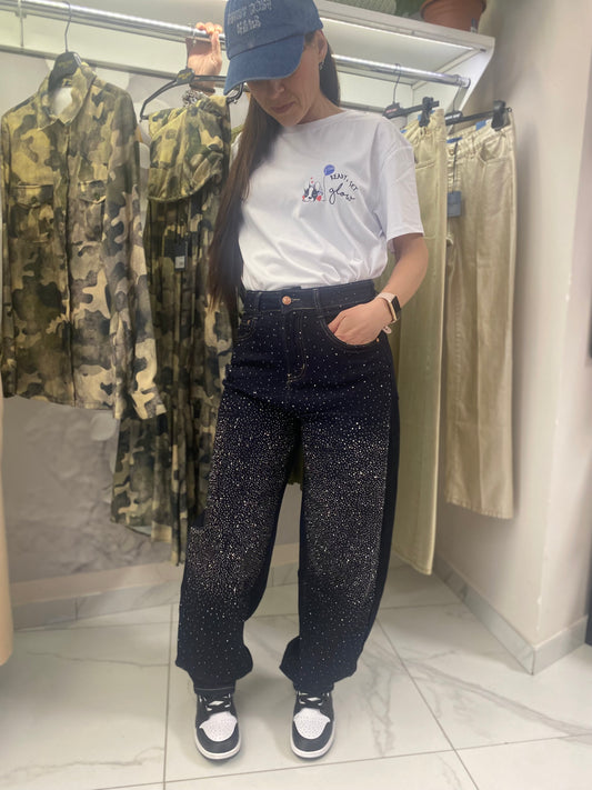 Jeans con brillantini Denim donna Primavera estate 2025 A560 no brand